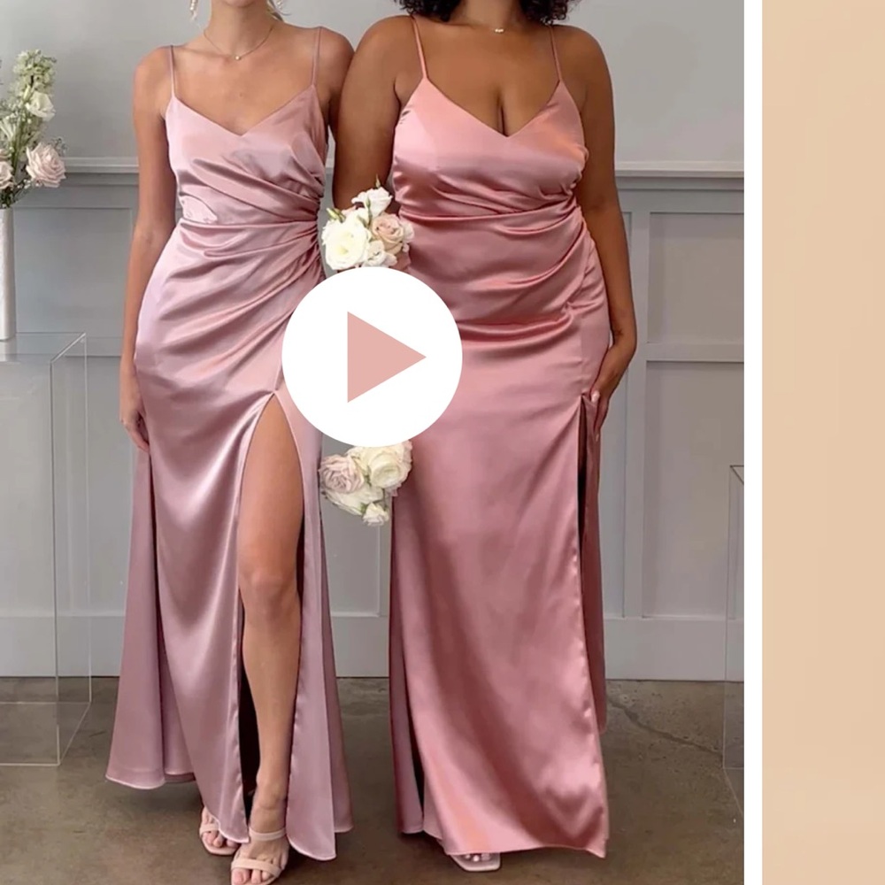 BIRDY GREY Catherine Dress Shiny Satin Desert Rose Size Large